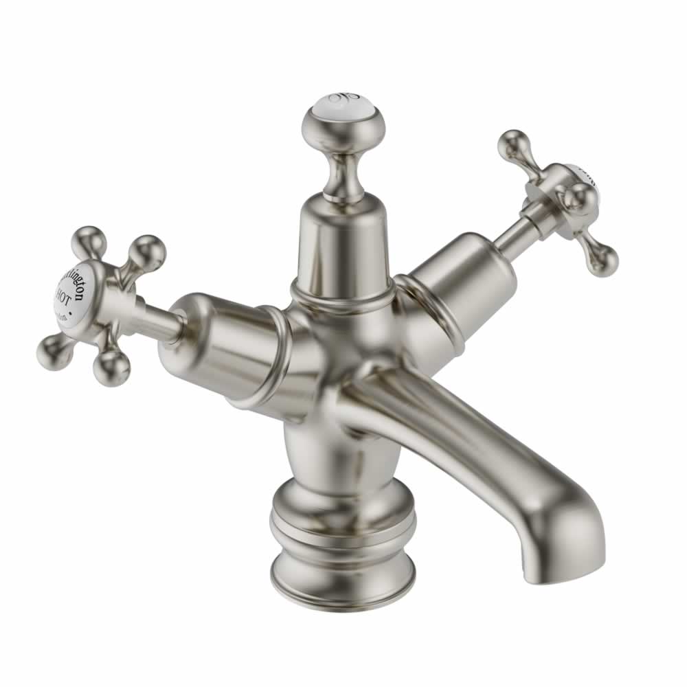 Claremont Regent basin mixer with click clack waste brushed nickel